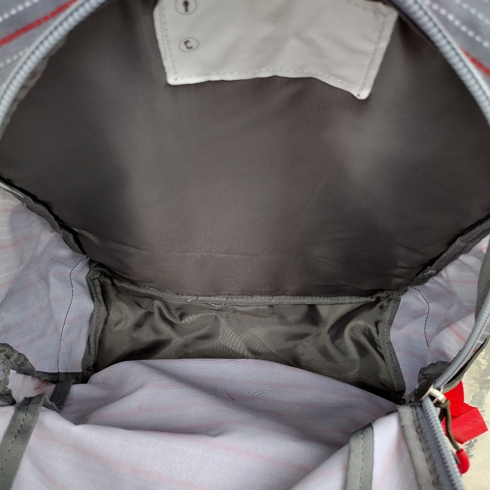 Embark Recycled Content Basic Backpack Gray Red Adjustable Straps - Picture 9 of 13
